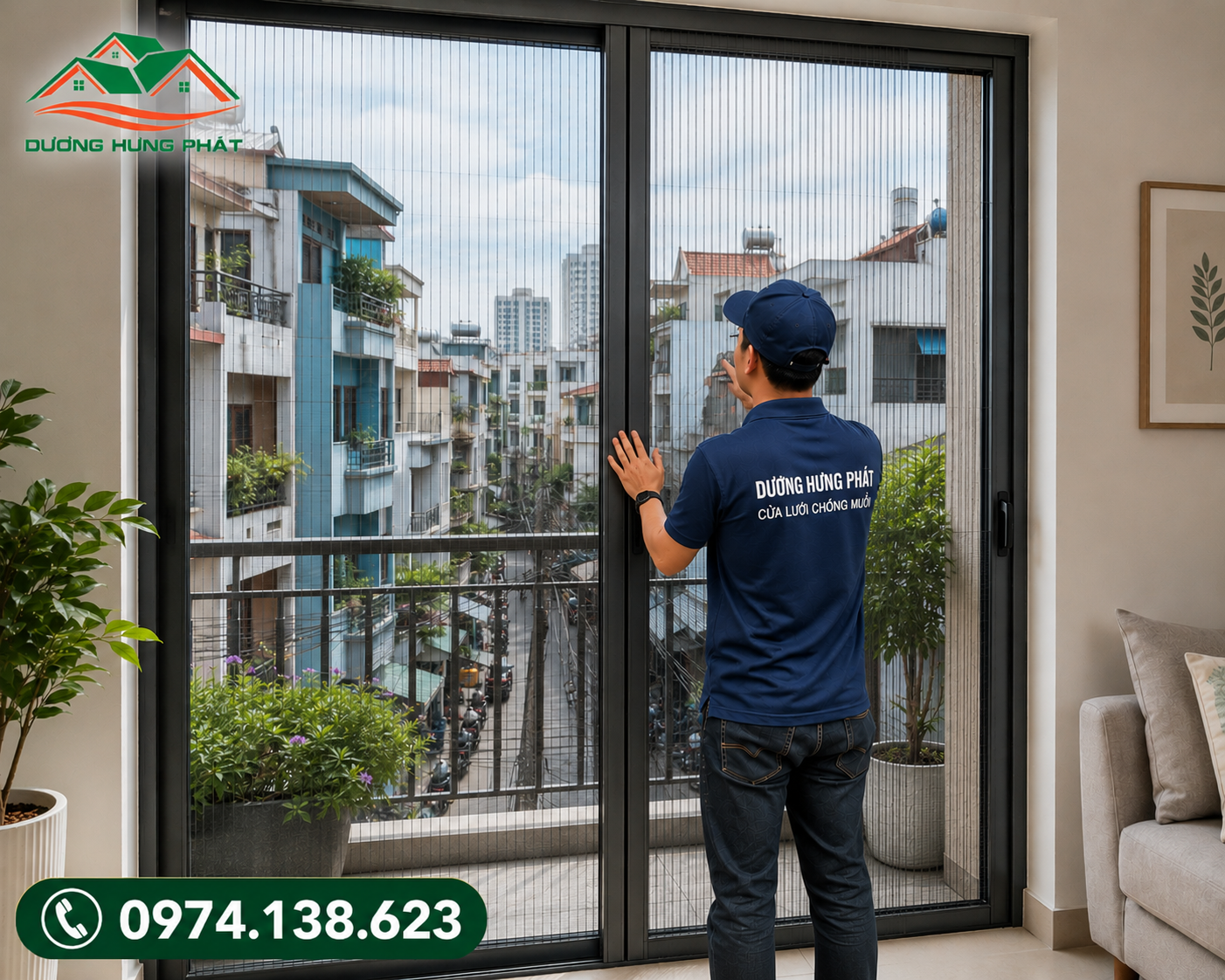 Cửa lưới chống muỗi giá rẻ tại phường Khánh Hội, TP.HCM